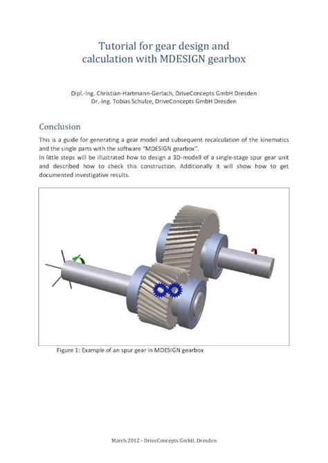 (PDF) Tutorial for gear design and calculation with MDESIGN gearbox ...