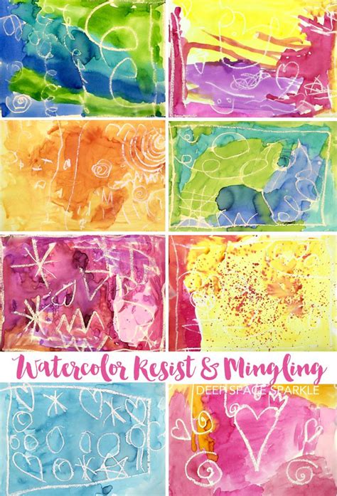 Easy Watercolor Process Lesson | Deep Space Sparkle | Kindergarten art ...