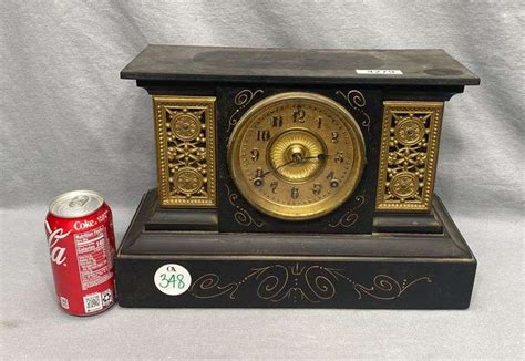 Antique Ansonia Cast Iron Mantel Clock Dixon S Auction At Crumpton