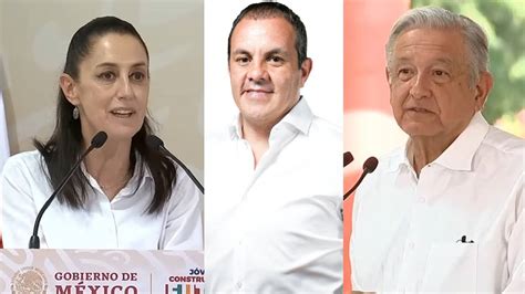 AMLO respalda a Sheinbaum y a Cuauhtémoc Blanco por caso Ariadna