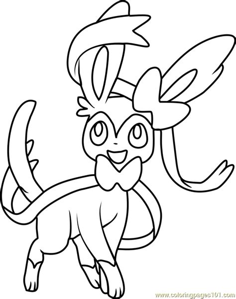 Sylveon Pokemon Coloring Page for Kids - Free Pokemon Printable ...