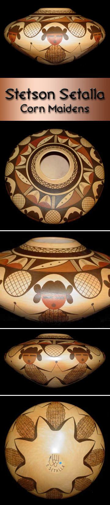 Hopi Pottery By Stetson Setalla Corn Maidens