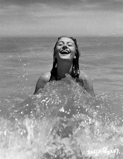 Anouk Aimee Taking Sun Bath On The Beach 1950 Bygonely