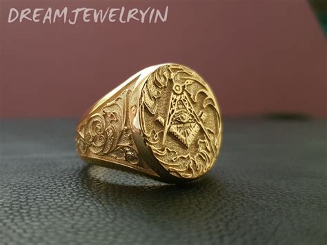 18k Gold Masonic Rings 10k 14k Gold Masonic Rings Freemason - Etsy