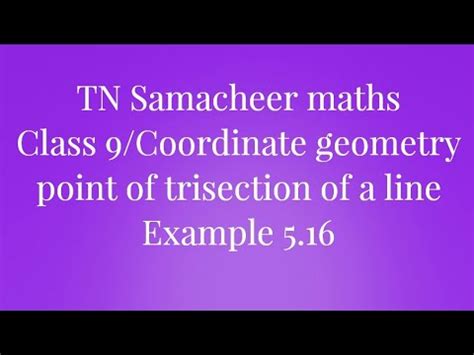 Example 5 16 Points Of Trisection Of A Line Segment Class 9 Coordinate