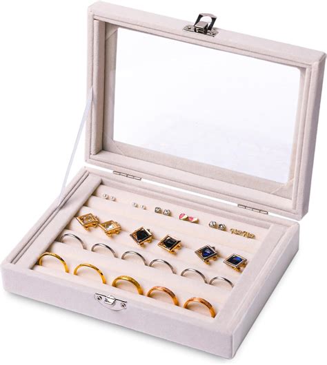 Amazon Frebeauty Rings Earring Organizer Tray With Clear Lid 7