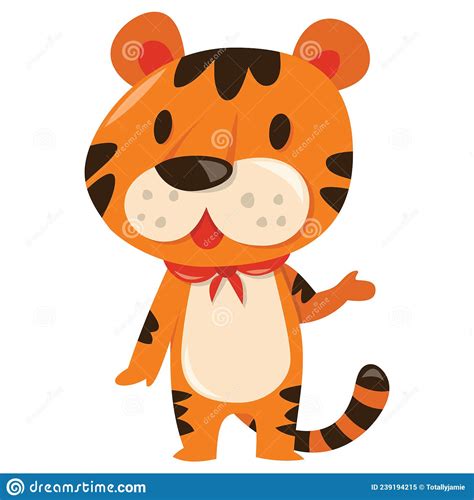 Cartoon Cute Tiger Stock Vector Illustration Of Vector 239194215