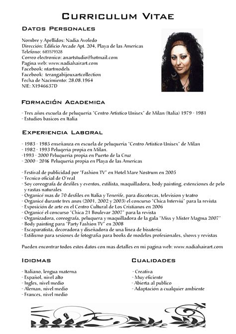 Modelo De Curriculum Vitae Espaã±a 2019 Financial Report