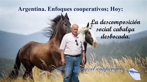 Enfoques cooperativos Hoy La descomposición social cabalga desbocada