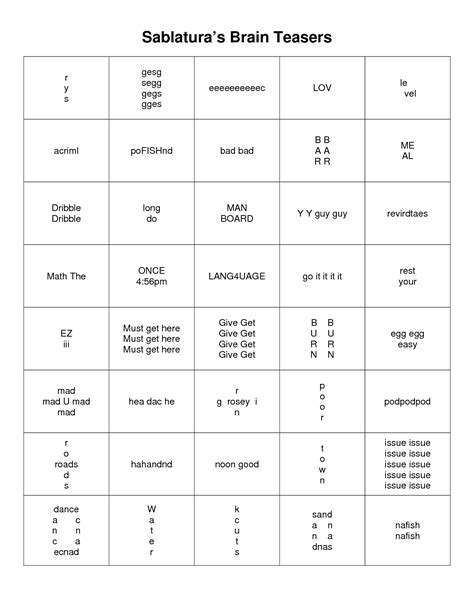 Brain Teasers For Adults Pictures - change comin