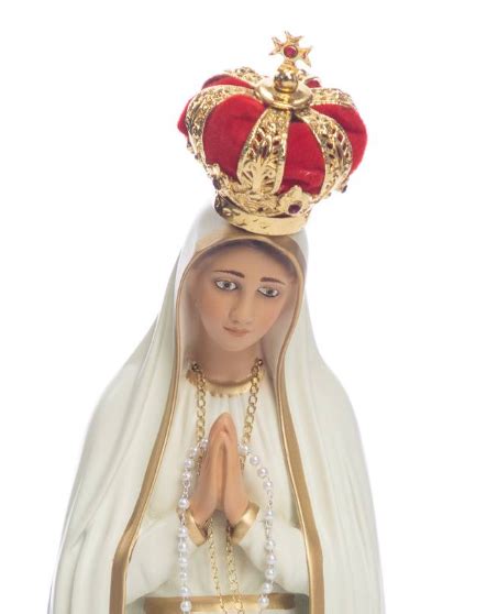 Nossa Senhora de Fátima resina 43cm colorida em promoção na Arte