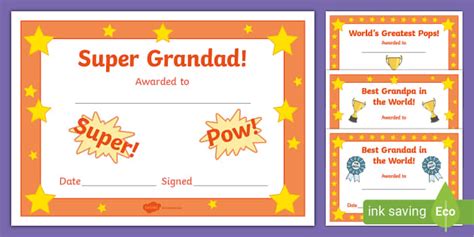 Father S Day Grandad Certificates Teacher Made Twinkl