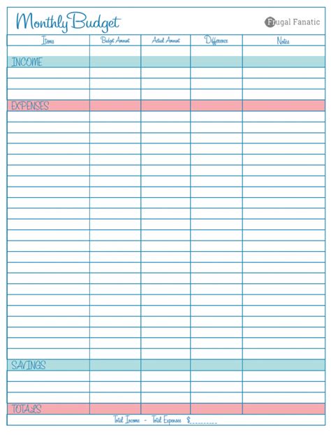 blank budget worksheet printable room surfcom