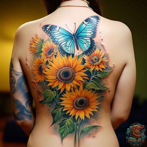 Symbolic Beauty of Sunflower and Butterfly Tattoos – 51 Designs ...