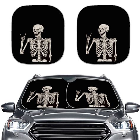 Diaonm Human Skeleton Car Sunshades For Windshield Foldable Piece