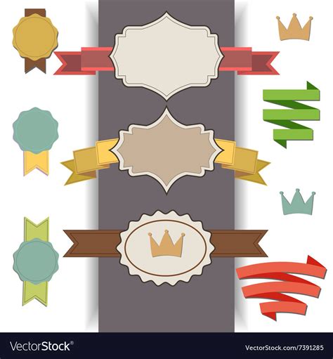 Set Of Retro Ribbons And Labels Royalty Free Vector Image