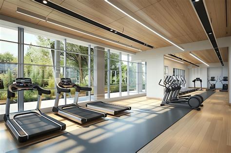 Premium Photo | Fitness center interior interior gym