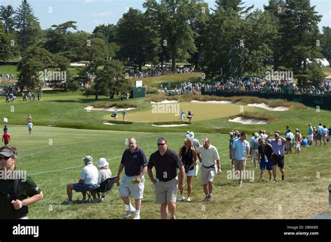 Golf fans at 2013 US Open, hole 4 of Merion Golf Club, Haverford ...