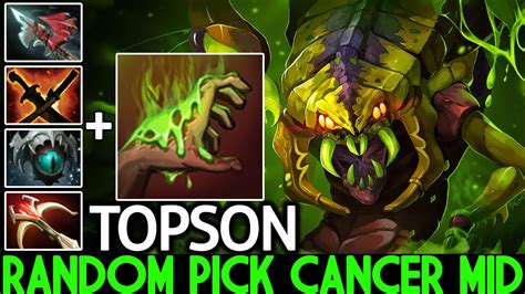 Topson Venomancer Randomed Pick Mid With Right Click Build Dota