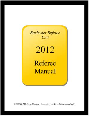 Fillable Online Rochester Wnyreferee Referee S Manual Rochester