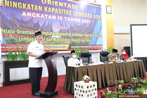 Gubernur Sumbar Lembaga Adat Hendaknya Jadi Benteng Budaya Dari