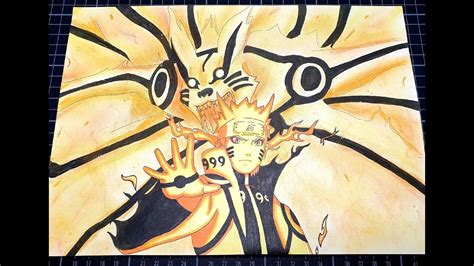 Drawing Naruto And Kurama Bijuu Sage Mode Youtube