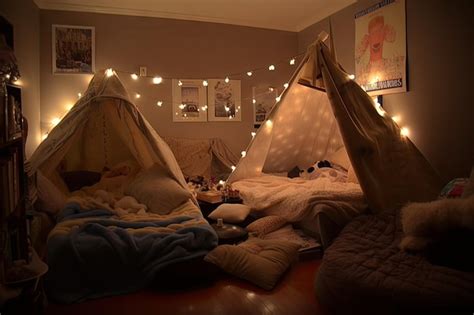 Premium Ai Image Cozy Blanket Fort With Pillows And Soft Blankets For