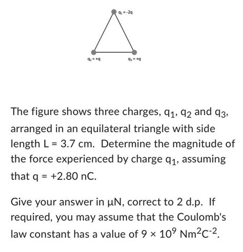 Solved The Figure Shows Three Charges Q1q2 And Q3