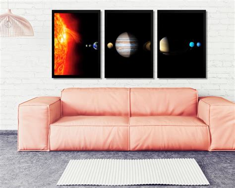 Quadros Sistema Solar Planetas Decoração Moldura E Vidro A No Elo7