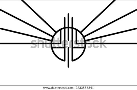 Flag Black White Vector Outline Line Stock Vector Royalty Free