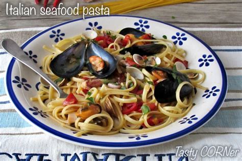 Italian Seafood Pasta (linguini or spaghetti): step-by-step recipe