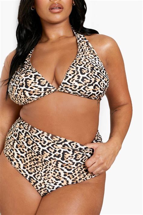 Boohoo dół od bikini wysoki stan leopard print 50 OVERLOOK OVERLOOK