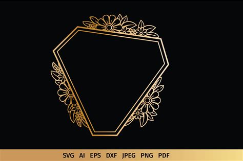 Floral Geometric Frames Svg