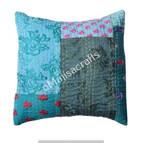 Indian Patchwork Cushion Cover Vintage Embroidered Patchwork Etsy Uk