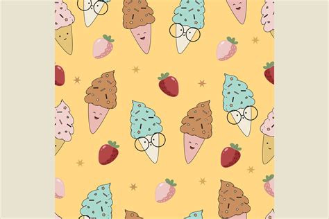 Ice Cream Seamless Pattern Background Graphic by febianaputri123 ...