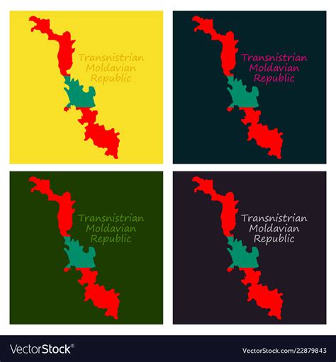 Official flag and map of transnistria Royalty Free Vector