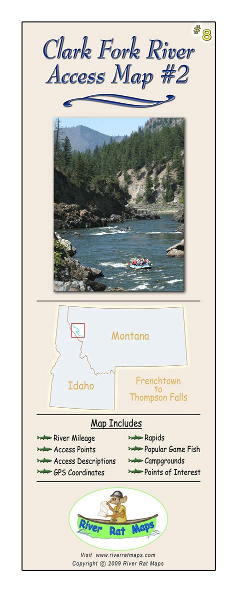 Clark Fork River Map #2 by River Rat Maps for floating and wade access