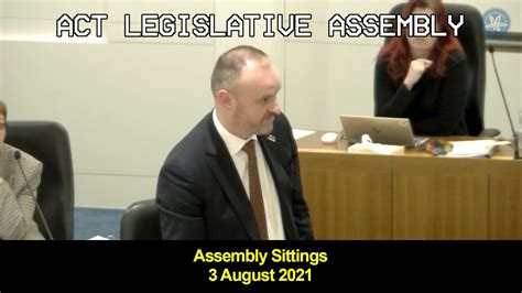 Act Legislative Assembly Sitting 3 August 2021 Youtube