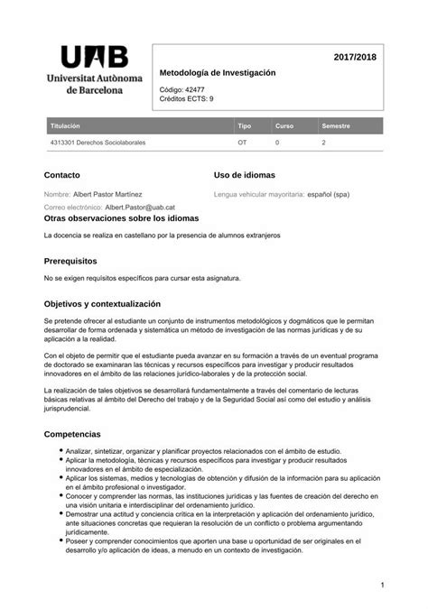 Pdf Metodolog A De Investigaci N Ddd Uab Cat Pdf Fileii Las