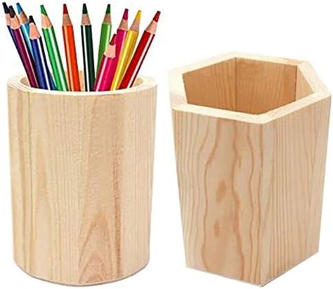 Porte Crayons En Bois Pi Ces Pot Crayons Porte Stylos En Bois Pot