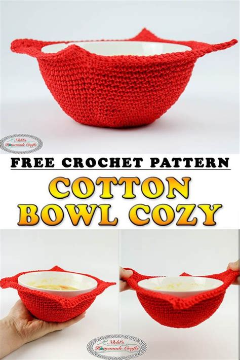 Easy Crochet Bowl Cozy Tutorial Free Pattern Crochet Bowl Cozy Crochet Patterns Crochet