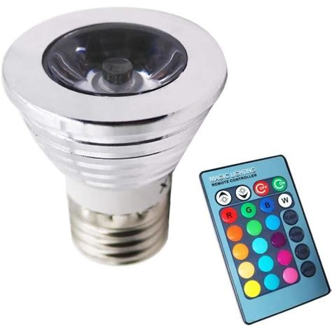 Ampoule Led Rgbw Avec T L Commande W E Intensit Variable Blanc