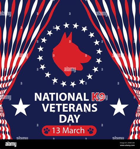 Vector banner design celebrating National k9 Veterans day in march ...