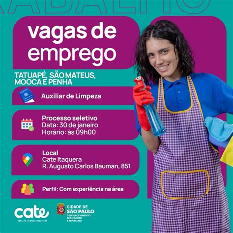 Vagas De Emprego Em Itaquera De Segunda A Sexta - Cate Itaquera realiza processo seletivo na próxima terça-feira (30 ...