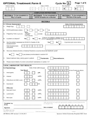 Fillable Online Nssg Oxford Haematology Org Optimal Treatment Form