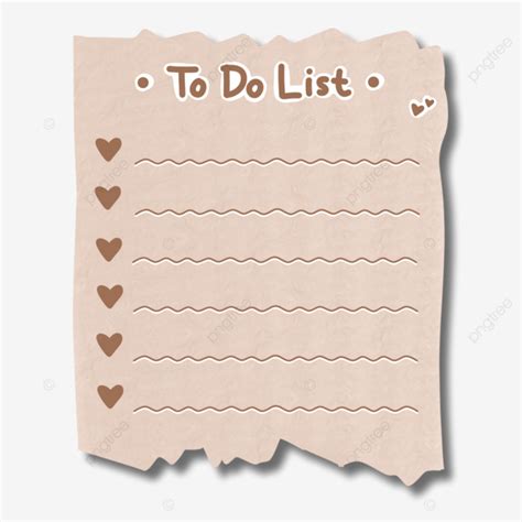 Cute To Do List Brown Paper Aesthetic Memo Pad - Printable Stationary Sticker