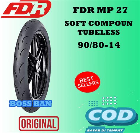 Ban Motor FDR MP 27 90 80 14 Tubeless Soft Compound Original Untuk