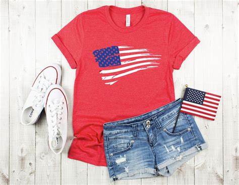 Womens Flag Shirt 4th Of July Tee 4th Of July Shirt Patriotic Tee