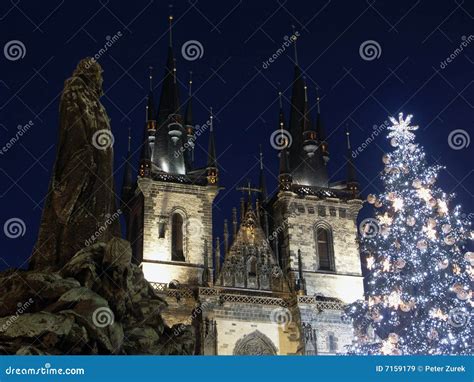 Christmas tree in Prague stock image. Image of cross, christmas - 7159179