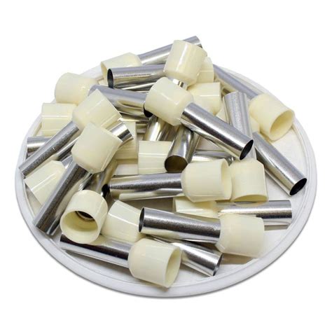 6AWG (18mm Pin) Insulated Ferrules - White — Ferrules Direct